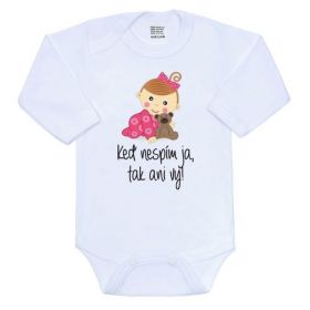 Body s potiskem New Baby Keď nespím ja, tak ani vy Růžová | 50
