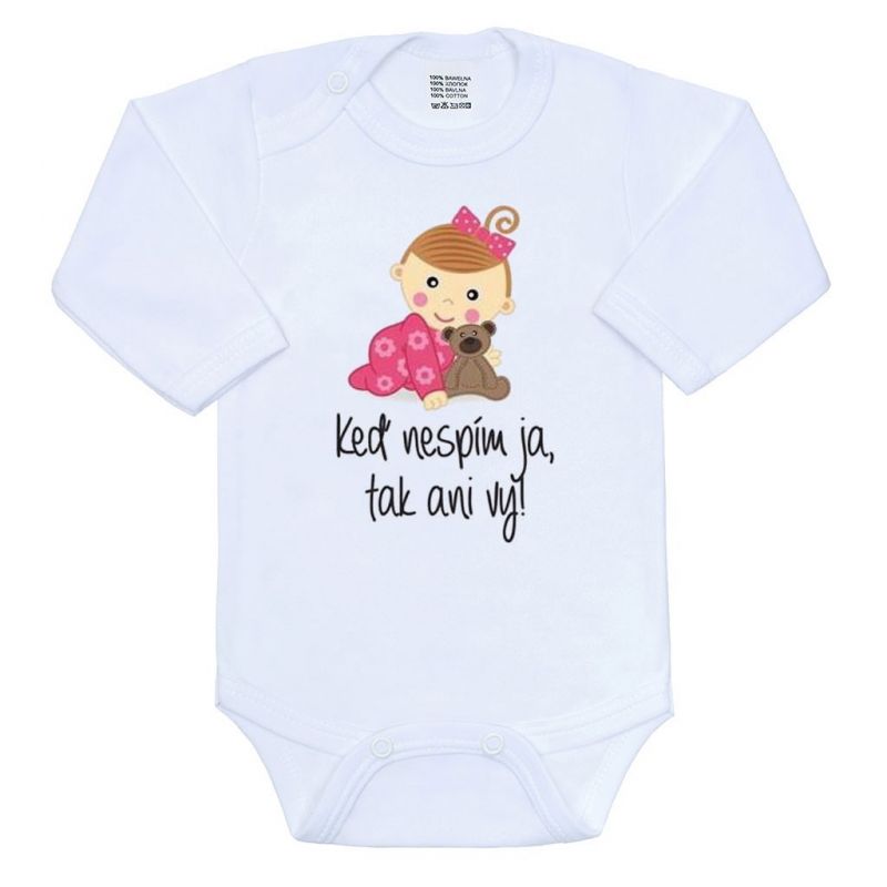 Body s potiskem New Baby Keď nespím ja, tak ani vy Růžová