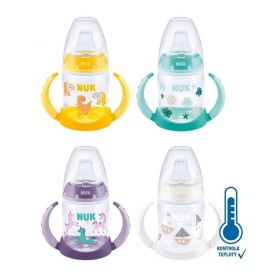 Kojenecká láhev na učení NUK s kontrolou teploty 150 ml zelená