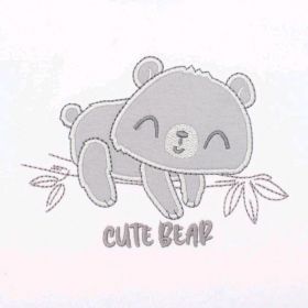 Kojenecké bavlněné body s krátkým rukávem New Baby Cute Bear Bílá