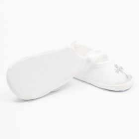 Kojenecké saténové capáčky ke křtu New Baby 0-3 m Bílá