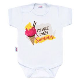 Body s potiskem New Baby MY FIRST SWEET Summer růžové | 68 (4-6m)
