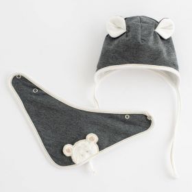 Jarní kojenecká čepička s šátkem na krk New Baby Sebastian šedá Šedá | 56 (0-3m), 62 (3-6m), 68 (4-6m), 74 (6-9m), 80 (9-12m), 86 (12-18m)