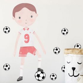 Samolepka na zeď Fotbalista červená BAYO