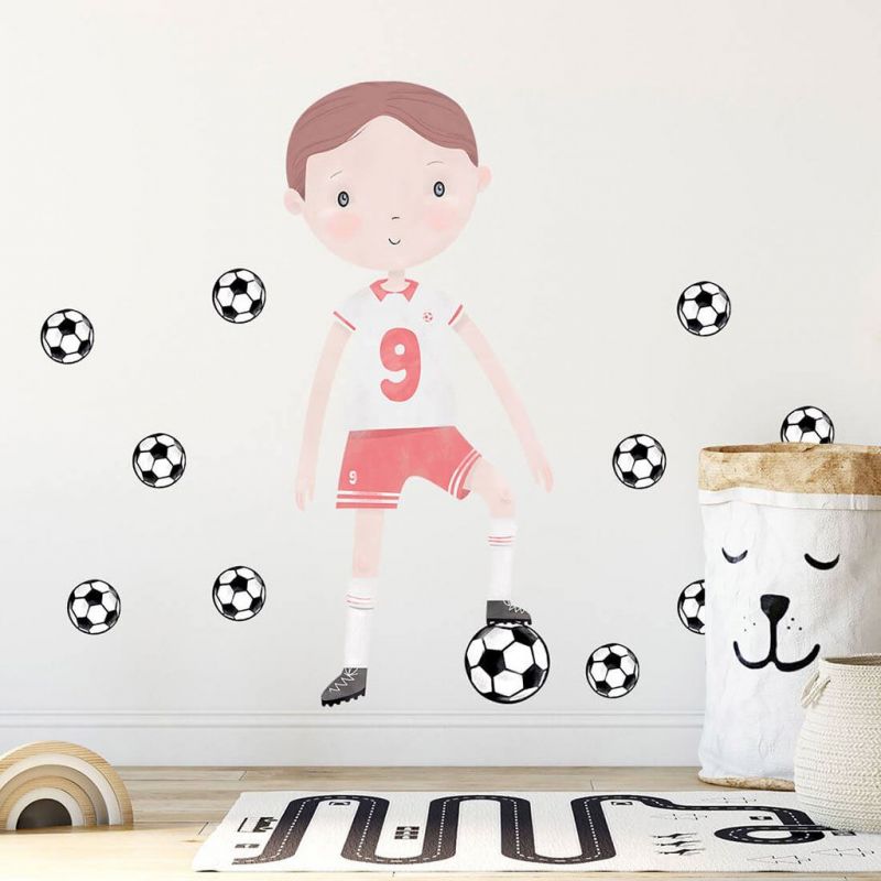 Samolepka na zeď Fotbalista červená BAYO