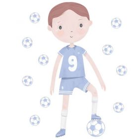 Samolepka na zeď Fotbalista modrá BAYO