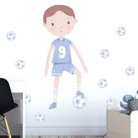 Samolepka na zeď Fotbalista modrá BAYO