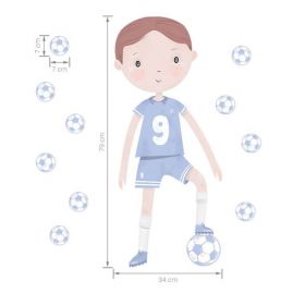 Samolepka na zeď Fotbalista modrá BAYO