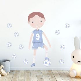 Samolepka na zeď Fotbalista modrá