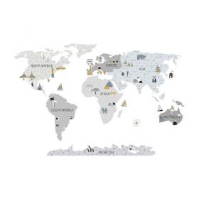 Samolepka na zeď Mapa S šedá BAYO