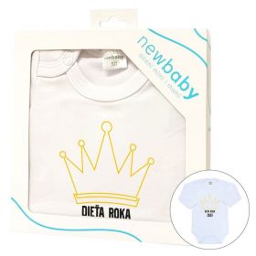 Body s potiskem New Baby Dieťa roka 2023 - darčekové balenie Bílá | 50, 56 (0-3m), 62 (3-6m), 68 (4-6m), 74 (6-9m), 80 (9-12m), 86 (12-18m)