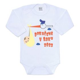 Body s potiskem New Baby Doručené v roku 2023 - darčekové balenie Bílá