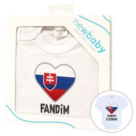 Body s potiskem New Baby Fandím s ocinom biele - darčekové balenie Bílá | 50, 62 (3-6m), 68 (4-6m), 74 (6-9m), 86 (12-18m)