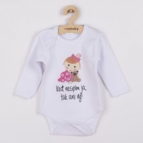 Body s potiskem New Baby Keď nespím ja, tak ani vy - darčekové balenie Růžová