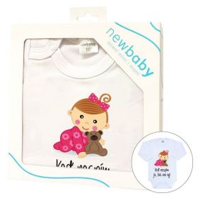 Body s potiskem New Baby Keď nespím ja, tak ani vy - darčekové balenie Růžová | 50