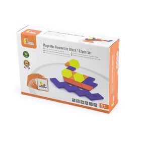Dřevěná magnetická skládačka Viga Geometrické tvary 102ks