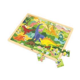 Dřevěné puzzle 48 dílků Viga Dinosauři