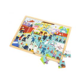 Dřevěné puzzle 48 dílků Viga Hasiči