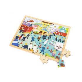 Dřevěné puzzle 48 dílků Viga Hasiči