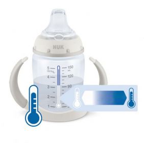 Kojenecká láhev na učení NUK s kontrolou teploty 150 ml zelená