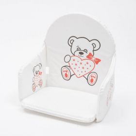 Vložka do dřevěných jídelních židliček typu New Baby Victory bílá medvídek srdíčko