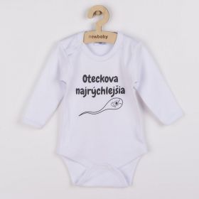 Body s potiskem New Baby Oteckova najrýchlejšia - darčekové balenie Bílá
