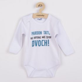 Body s potiskem New Baby Pardon tati,... máš šéfov dvoch! - darčekové balenie Bílá