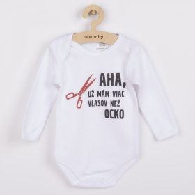 Body s potiskem New Baby Viac vlasov než ocko - darčekové balenie Bílá