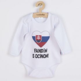 Body s potiskem New Baby Fandím s ocinom biele Bílá