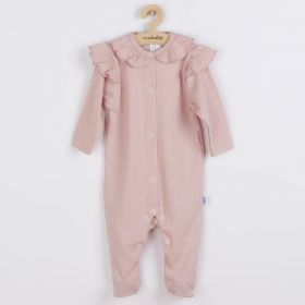 Kojenecký bavlněný overal New Baby Stripes růžový