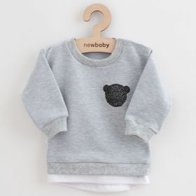 Kojenecká souprava tričko a tepláčky New Baby Brave Bear ABS šedá Šedá