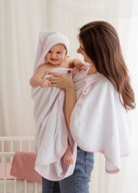 Dětská osuška s žínkou a ručníkem Belisima Swaddle bílá