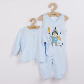 2-dílná kojenecká bavlněná soupravička New Baby Malý rytíř Modrá