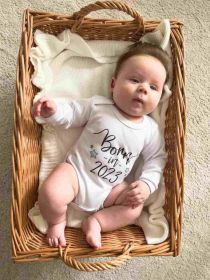 Body s potiskem New Baby Born in 2023 Bílá