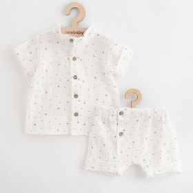 Kojenecká mušelínová košile s kraťasy New Baby Arthur Bílá | 68 (4-6m), 74 (6-9m), 86 (12-18m)