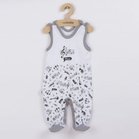 Kojenecké bavlněné dupačky New Baby Music Bílá