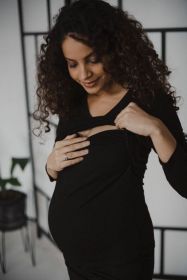 Těhotenské a kojící tričko Milk Shirt milk & love černá Černá