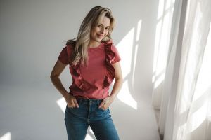 Kojící tričko Milky Waves milk & love krátky rukáv hnědo růžová Dle obrázku