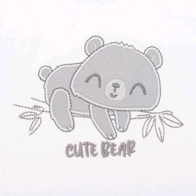 Kojenecké bavlněné body s dlouhým rukávem New Baby Cute Bear Bílá