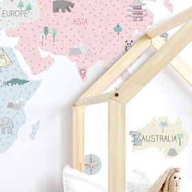 Samolepka na zeď Mapa L růžová BAYO