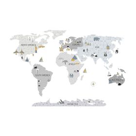 Samolepka na zeď Mapa L šedá BAYO