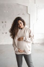 Těhotenská a kojící mikina Motherhood oversize milk & love béžová | L, XL