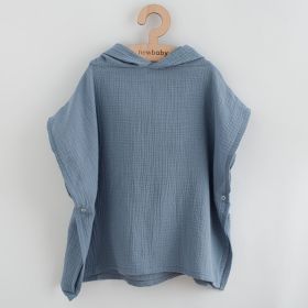 Dětské mušelínové pončo New Baby Feeling modrá 35 cm | XS