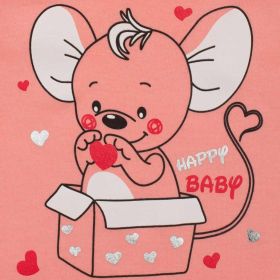 Kojenecká soupravička New Baby Mouse lososová Růžová