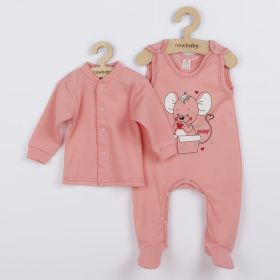 Kojenecká soupravička New Baby Mouse lososová Růžová