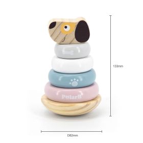 Dřevěná skládací pyramida Viga Pejsek multicolor