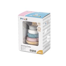 Dřevěná skládací pyramida Viga Pejsek multicolor