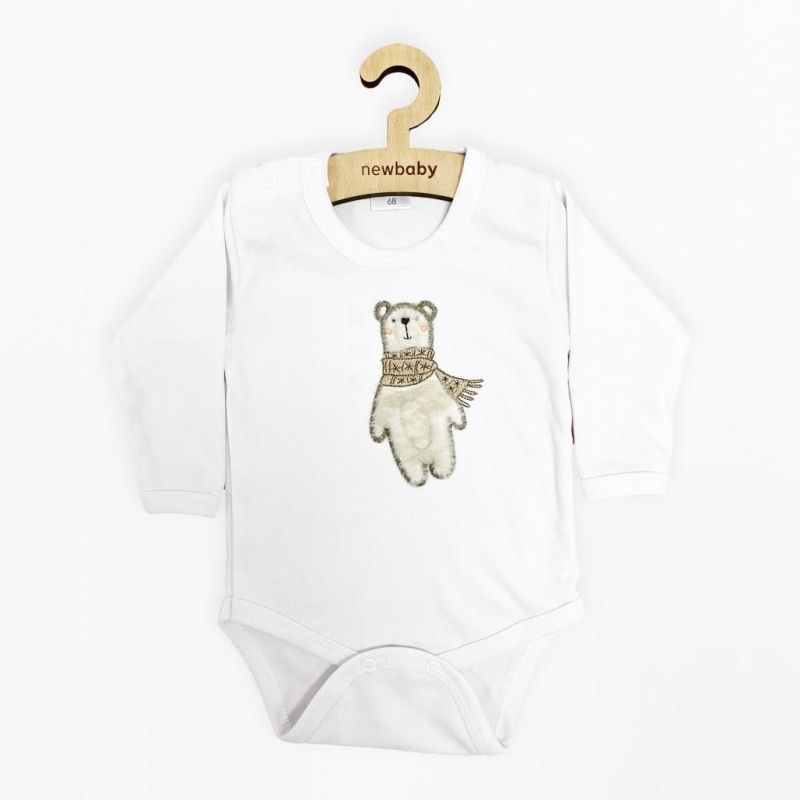 Kojenecké body s dlouhým rukávem New Baby Polar Bear Bílá
