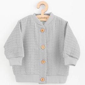 Kojenecký mušelínový kabátek New Baby Comfort clothes šedá Šedá | 80 (9-12m), 86 (12-18m)