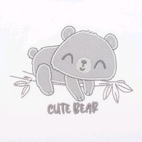 Kojenecké bavlněné body s dlouhým rukávem New Baby Cute Bear Bílá